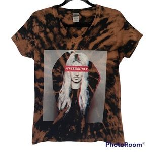Free Britney Spears bleached tie dye tee shirt